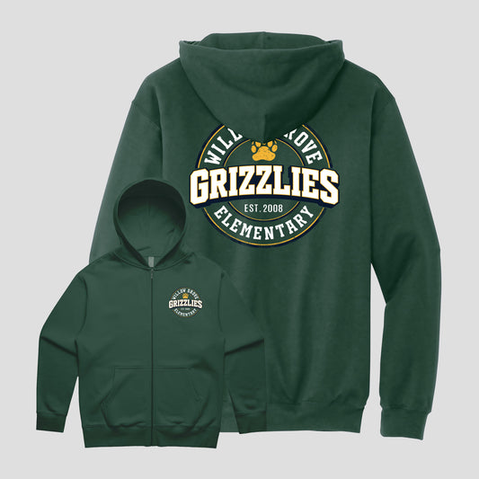 Circle Emblem Full Zip Mens Hoodie